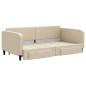 vidaXL Sofá cama nido con cajones tela color crema 100x200 cm vidaXL Sofá cama nido con cajones tela color crema 100x200 cm