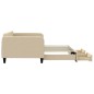 vidaXL Sofá cama nido con cajones tela color crema 100x200 cm vidaXL Sofá cama nido con cajones tela color crema 100x200 cm