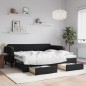 vidaXL Sofá cama nido con cajones terciopelo negro 90x200 cm vidaXL Sofá cama nido con cajones terciopelo negro 90x200 cm
