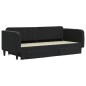 vidaXL Sofá cama nido con cajones terciopelo negro 90x200 cm vidaXL Sofá cama nido con cajones terciopelo negro 90x200 cm