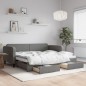 vidaXL Sofá cama nido con cajones tela gris oscuro 90x190 cm vidaXL Sofá cama nido con cajones tela gris oscuro 90x190 cm