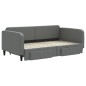 vidaXL Sofá cama nido con cajones tela gris oscuro 90x190 cm vidaXL Sofá cama nido con cajones tela gris oscuro 90x190 cm