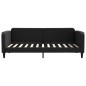 vidaXL Sofá cama nido con cajones tela negro 90x200 cm