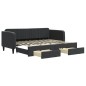vidaXL Sofá cama nido con cajones terciopelo negro 80x200 cm