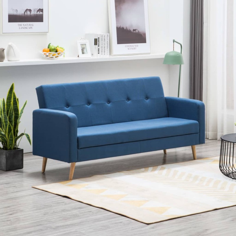 vidaXL Sofá de tela azul vidaXL Sofá de tela azul