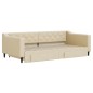 vidaXL Sofá cama nido con cajones tela color crema 100x200 cm