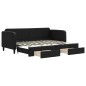 vidaXL Sofá cama nido con cajones tela negro 80x200 cm