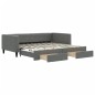 vidaXL Sofá cama nido con cajones tela gris oscuro 100x200 cm vidaXL Sofá cama nido con cajones tela gris oscuro 100x200 cm