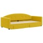 vidaXL Sofá cama nido con cajones terciopelo amarillo 90x200 cm