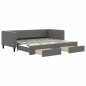 vidaXL Sofá cama nido con cajones tela gris oscuro 90x200 cm