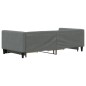 vidaXL Sofá cama nido con cajones tela gris oscuro 90x200 cm