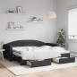 vidaXL Sofá cama nido con cajones tela negro 90x200 cm vidaXL Sofá cama nido con cajones tela negro 90x200 cm