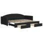 vidaXL Sofá cama nido con cajones tela negro 90x200 cm vidaXL Sofá cama nido con cajones tela negro 90x200 cm