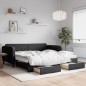 vidaXL Sofá cama nido con cajones tela negro 100x200 cm vidaXL Sofá cama nido con cajones tela negro 100x200 cm
