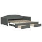 vidaXL Sofá cama nido con cajones tela gris oscuro 100x200 cm vidaXL Sofá cama nido con cajones tela gris oscuro 100x200 cm