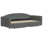 vidaXL Sofá cama nido con cajones tela gris oscuro 100x200 cm vidaXL Sofá cama nido con cajones tela gris oscuro 100x200 cm