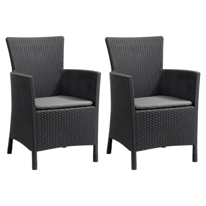 Allibert Silla de comedor de jardín 2 uds Iowa gris grafito Allibert Silla de comedor de jardín 2 uds Iowa gris grafito
