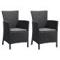 Allibert Silla de comedor de jardín 2 uds Iowa gris grafito Allibert Silla de comedor de jardín 2 uds Iowa gris grafito