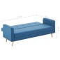 vidaXL Sofá de tela azul vidaXL Sofá de tela azul
