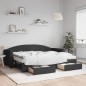 vidaXL Sofá cama nido con cajones tela negro 80x200 cm vidaXL Sofá cama nido con cajones tela negro 80x200 cm