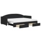 vidaXL Sofá cama nido con cajones tela negro 80x200 cm vidaXL Sofá cama nido con cajones tela negro 80x200 cm