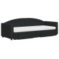 vidaXL Sofá cama nido con cajones tela negro 80x200 cm vidaXL Sofá cama nido con cajones tela negro 80x200 cm