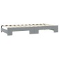 vidaXL Sofá cama nido con cajones tela gris claro 100x200 cm vidaXL Sofá cama nido con cajones tela gris claro 100x200 cm