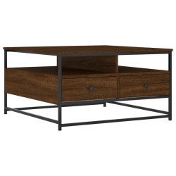 vidaXL Mesa de centro madera de ingeniería roble marrón 80x80x45 cm