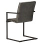 vidaXL Sillas voladizas de comedor 2 unidades cuero auténtico gris vidaXL Sillas voladizas de comedor 2 unidades cuero auténtico gris