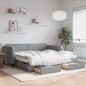 vidaXL Sofá cama nido con cajones tela gris claro 100x200 cm