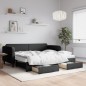 vidaXL Sofá cama nido con cajones tela negro 90x190 cm vidaXL Sofá cama nido con cajones tela negro 90x190 cm