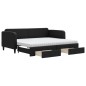 vidaXL Sofá cama nido con cajones tela negro 90x190 cm vidaXL Sofá cama nido con cajones tela negro 90x190 cm