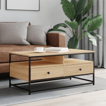 vidaXL Mesa de centro madera de ingeniería roble Sonoma 100x51x45 cm