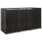 vidaXL Cobertizo para 3 contenedores de basura ratán PE 207x80x117 cm vidaXL Cobertizo para 3 contenedores de basura ratán PE 207x80x117 cm