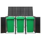 vidaXL Cobertizo para 3 contenedores de basura ratán PE 207x80x117 cm vidaXL Cobertizo para 3 contenedores de basura ratán PE 207x80x117 cm
