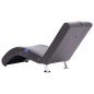 vidaXL Diván de masaje con almohada de cuero artificial gris vidaXL Diván de masaje con almohada de cuero artificial gris