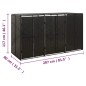 vidaXL Cobertizo para 3 contenedores de basura ratán PE 207x80x117 cm vidaXL Cobertizo para 3 contenedores de basura ratán PE 207x80x117 cm
