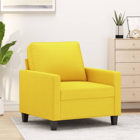 vidaXL Sillón de tela amarillo claro 60 cm