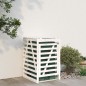 vidaXL Cobertizo para cubos de basura madera pino blanco 84x90x128,5cm vidaXL Cobertizo para cubos de basura madera pino blanco 84x90x128,5cm