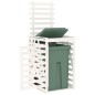 vidaXL Cobertizo para cubos de basura madera pino blanco 84x90x128,5cm vidaXL Cobertizo para cubos de basura madera pino blanco 84x90x128,5cm