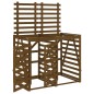 vidaXL Cobertizo doble para cubos de basura madera de pino marrón miel vidaXL Cobertizo doble para cubos de basura madera de pino marrón miel