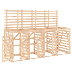 vidaXL Cobertizo cuádruple para cubos de basura madera maciza de pino