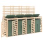 vidaXL Cobertizo cuádruple para cubos de basura madera maciza de pino vidaXL Cobertizo cuádruple para cubos de basura madera maciza de pino