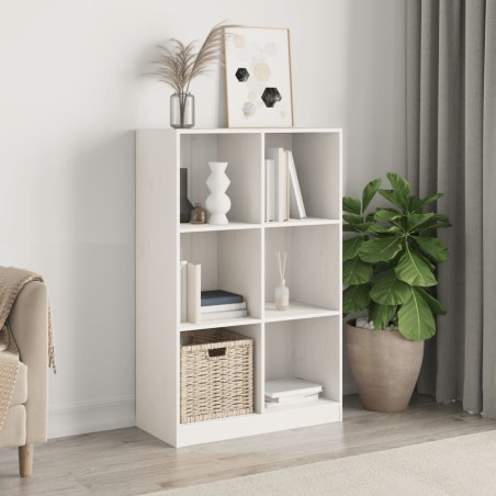 vidaXL Estantería de madera maciza de pino blanco 70x33x110 cm
