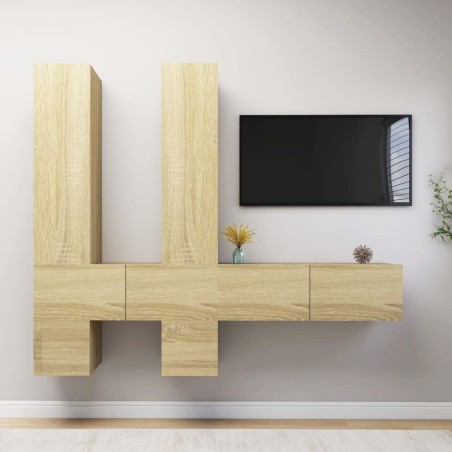 vidaXL Juego de muebles de salón 6 piezas roble Sonoma