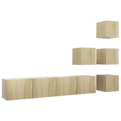 vidaXL Juego de muebles de salón 6 piezas roble Sonoma