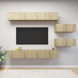 vidaXL Juego de muebles de salón 6 piezas roble Sonoma