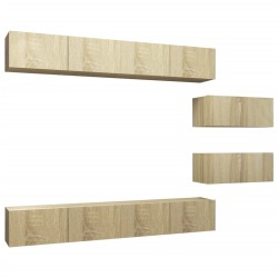 vidaXL Juego de muebles de salón 6 piezas roble Sonoma