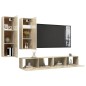 vidaXL Juego de muebles de salón 4 piezas roble Sonoma