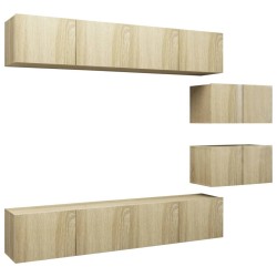 vidaXL Juego de muebles de salón 6 piezas roble Sonoma